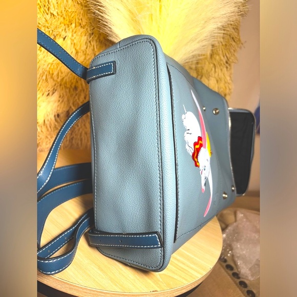 Loewe💎RARE Dumbo Disney Capsule Collection Leather Goya Backpack💎Blue✨LIKE NEW - Picture 3 of 16
